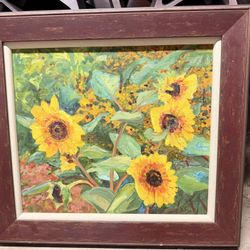 $85 OBO - Original Sunflower Painting by Ruth Kirchmeier – Martha’s Vineyard