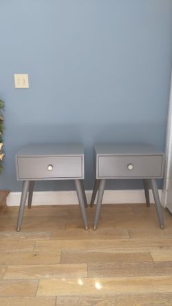 Set of Two Nightstands - Gray