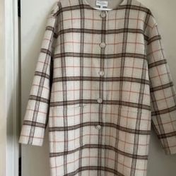 Michael Stars womens stylish plaid Coat BRAND NEW WITH TAGS (SIZE: SMALL) peacoat AUTHENTIC- $60