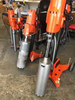 Large concrete drill able to drill with a 10 inch bit also can adjust to drill at angle $1095 only one available new in the shipping box