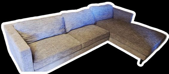Living Spaces Cosmos Grey Sectional Sofa w/ Chaise - Pick Up Only (OBO)