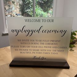 Unplugged Ceremony Sign For Wedding Or Special Occasion 