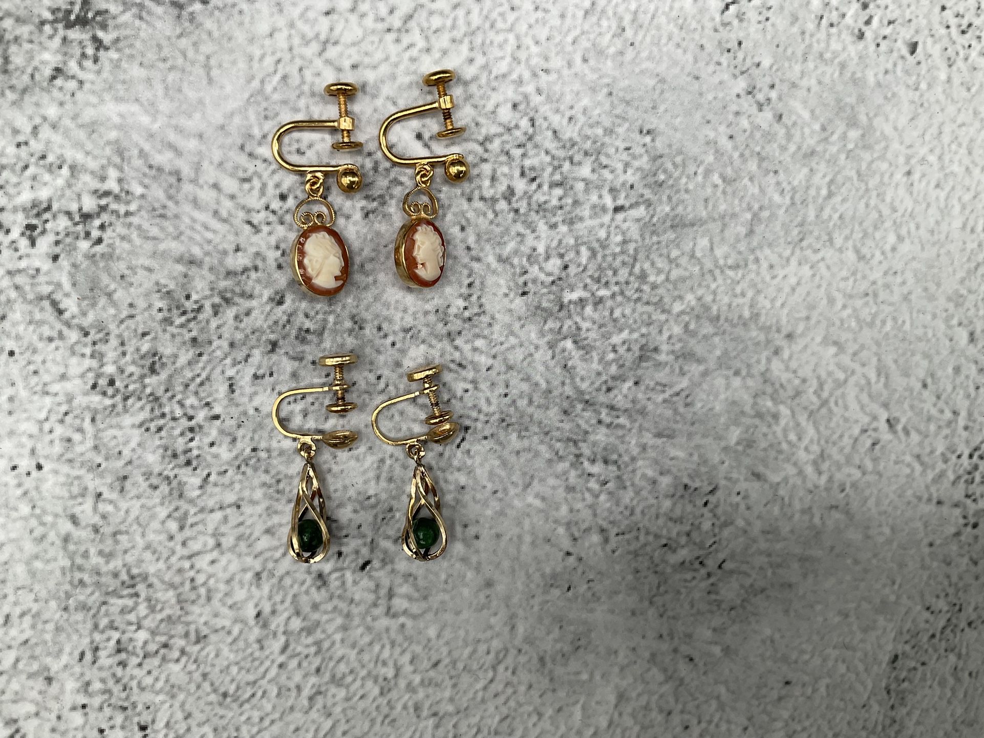 Vintage 12K Gold Plated Earings-2 Pairs