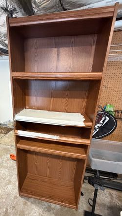 Partially painted bookcase