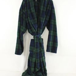Ralph Lauren Men's Microfiber Plaid Shawl Collar Robe