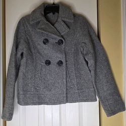 Gap Women's Gray Double-Breasted Peacoat S