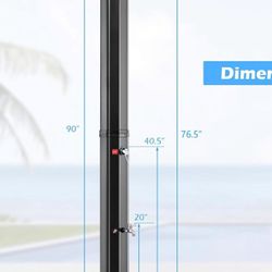 🥨15.9 Gallon Solar Heated Outdoor Shower, 7.5 FT Freestanding Outdoor Shower with Shower Head and Foot Shower Tap for Outdoor Backyard Poolside Beach