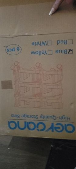 Six Piece Stackable Organizing Storage Bins On Wheels Color Blue