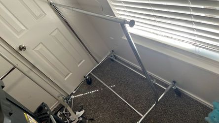 Rolling Chrome Clothes Rack