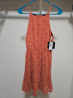Orange dress with flowers