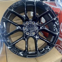 22x12 Rims With2854522 Tire Gloss Black 