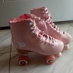 Pink Rolling Skates, Size 9