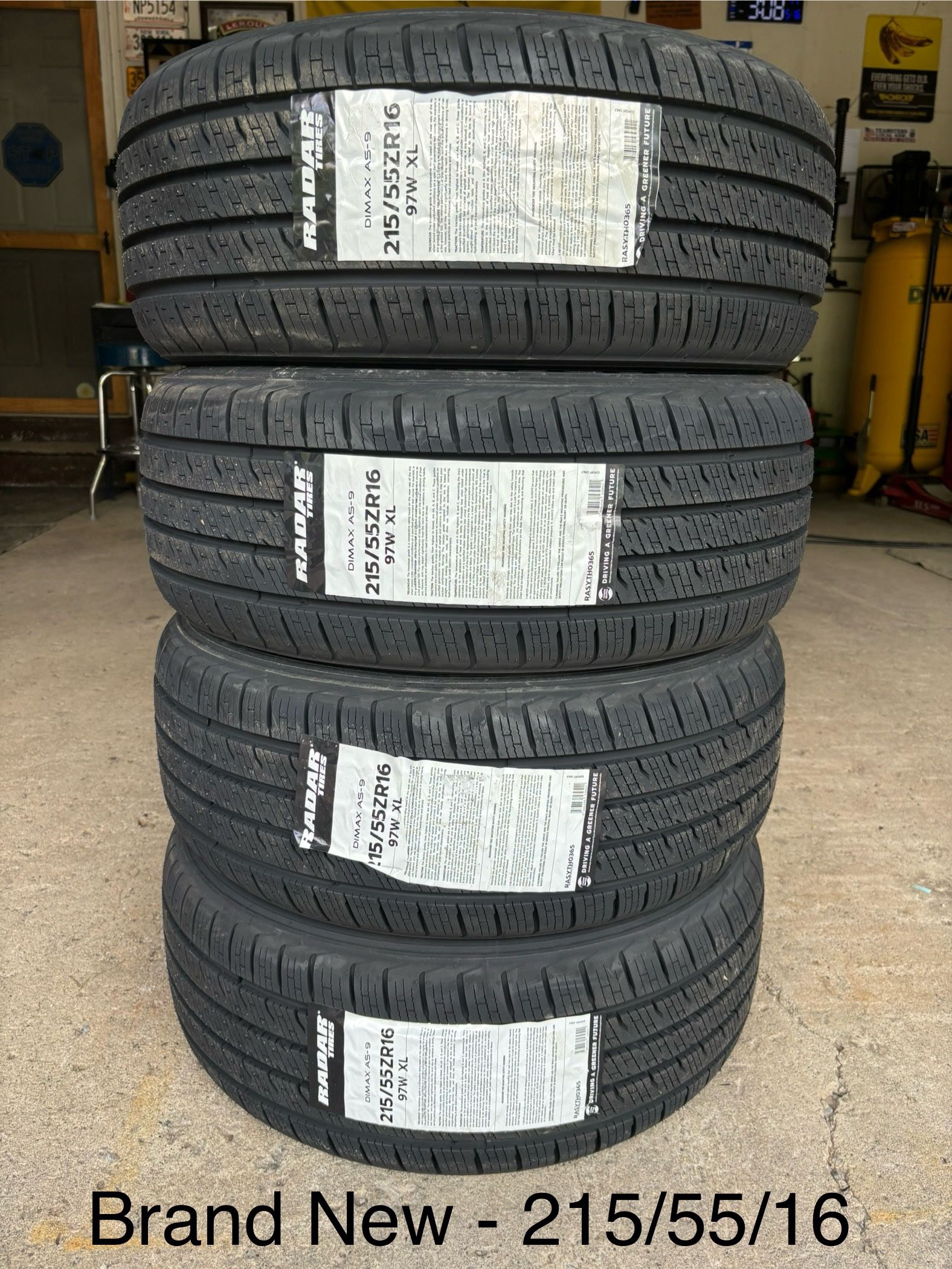 215/55/16 Radar Dimax AS-9 Tires