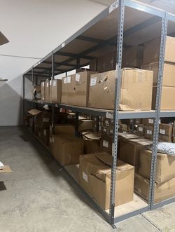 Warehouse Shelving Racks 96 in W x 24 in D Stock Supply Shelves Delivery Available