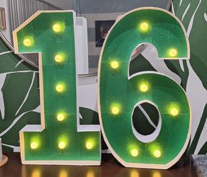 3 Foot Battery Light Up Sweet 16 Numbers