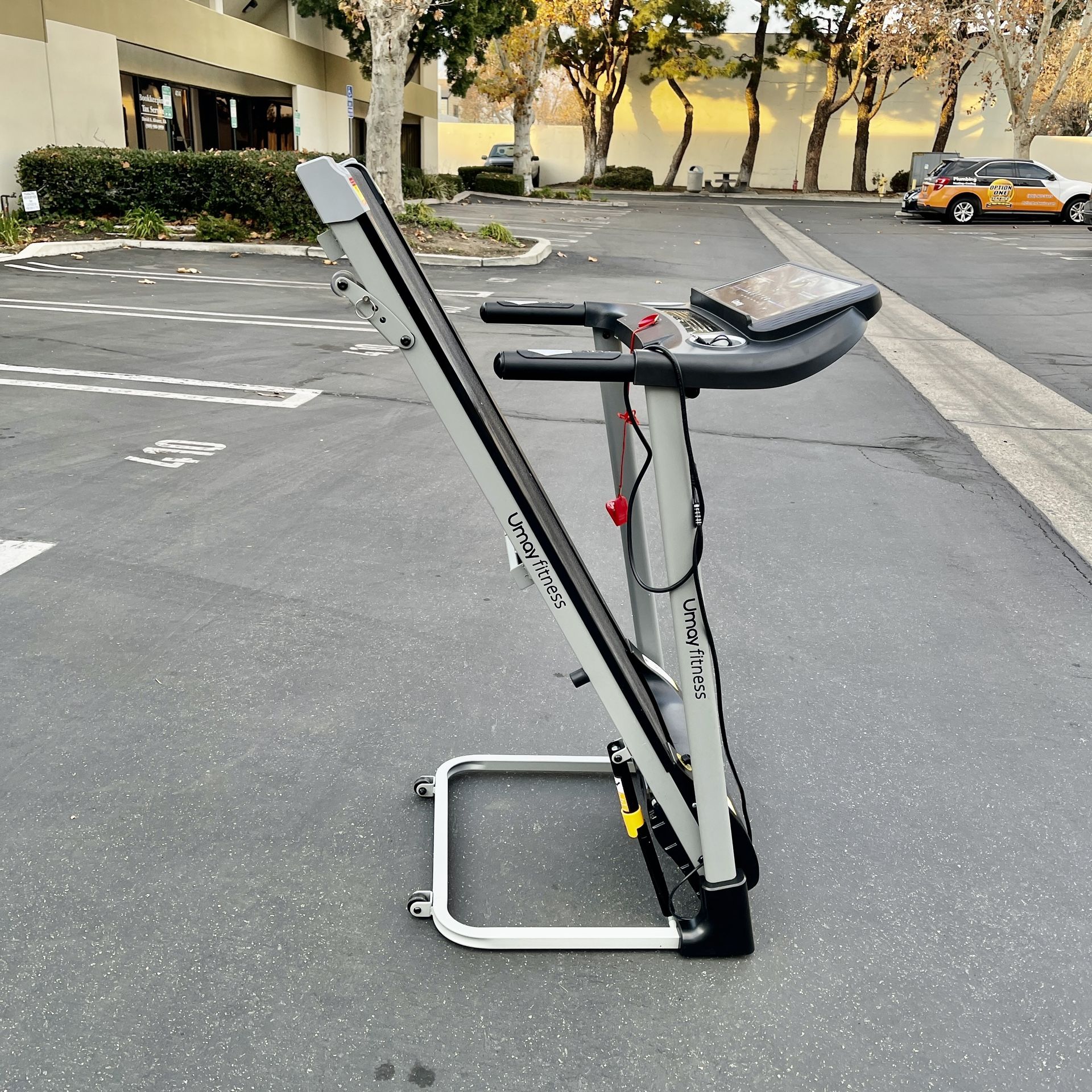 UMAY Fitness Home Folding Incline Treadmill with Pulse Sensors, 3.0 HP Quiet Brushless, 300 lbs Capacity