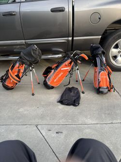 Murtisol Junior RH 5-Piece Golf Club Set With Stand Bag 30-34" Orange 