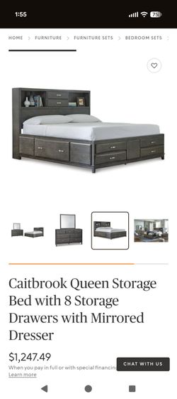Ashley's queen storage bed No mattress