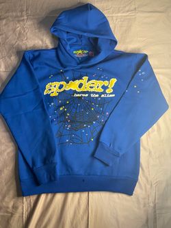 Sp5der Hoodie Blue Large