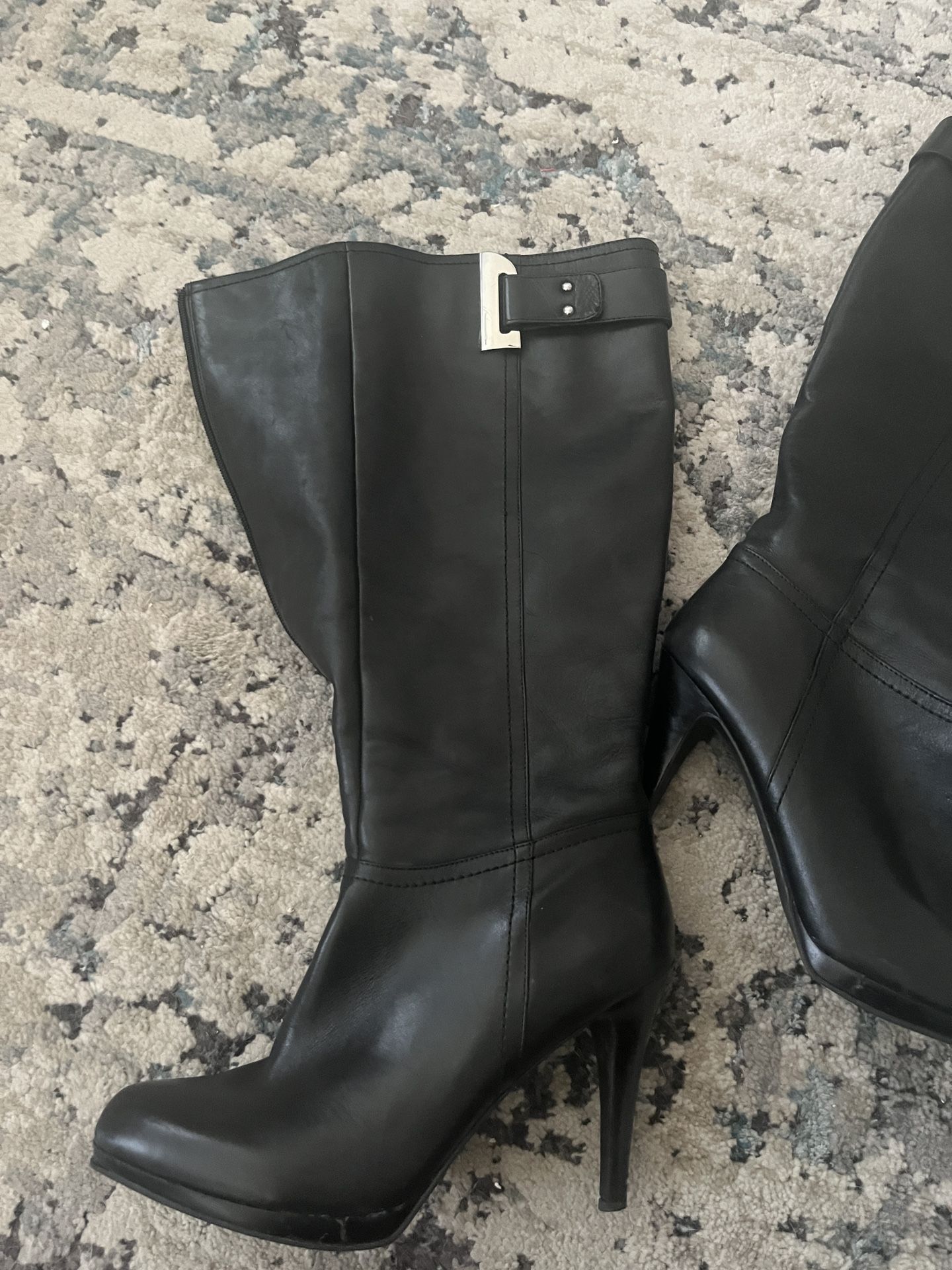 Black Leather Boots Size 9