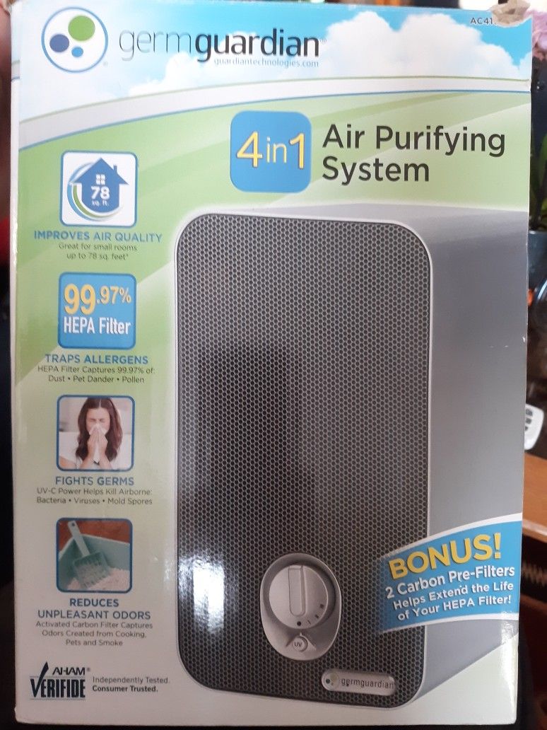Germ Guardian Air Filter Filtration 4 In 1 HEPA UV-C GERM KILL ALLERGEN REDUCTION.