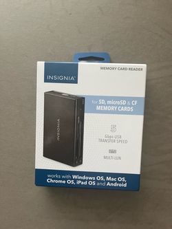 Insignia Compact Flash Memory multi-slot Card Reader, USB-C to SD & microSD
