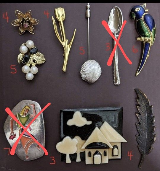 Assorted Vintage Brooches