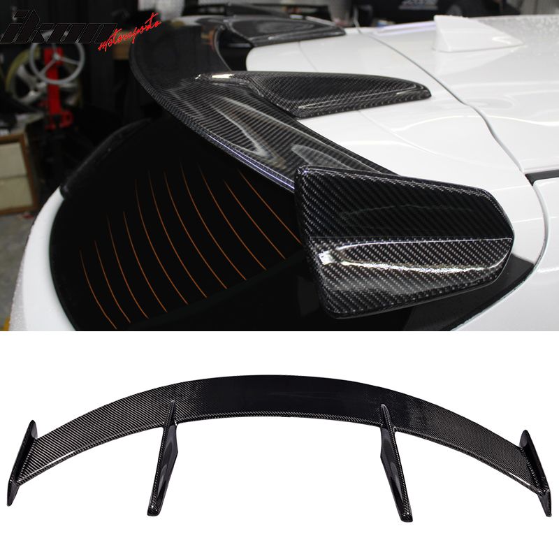 Fits 2014-2017 Mazda 3 5Dr Hatchback KS Style Carbon Fiber CF Rear Roof Spoiler Wing