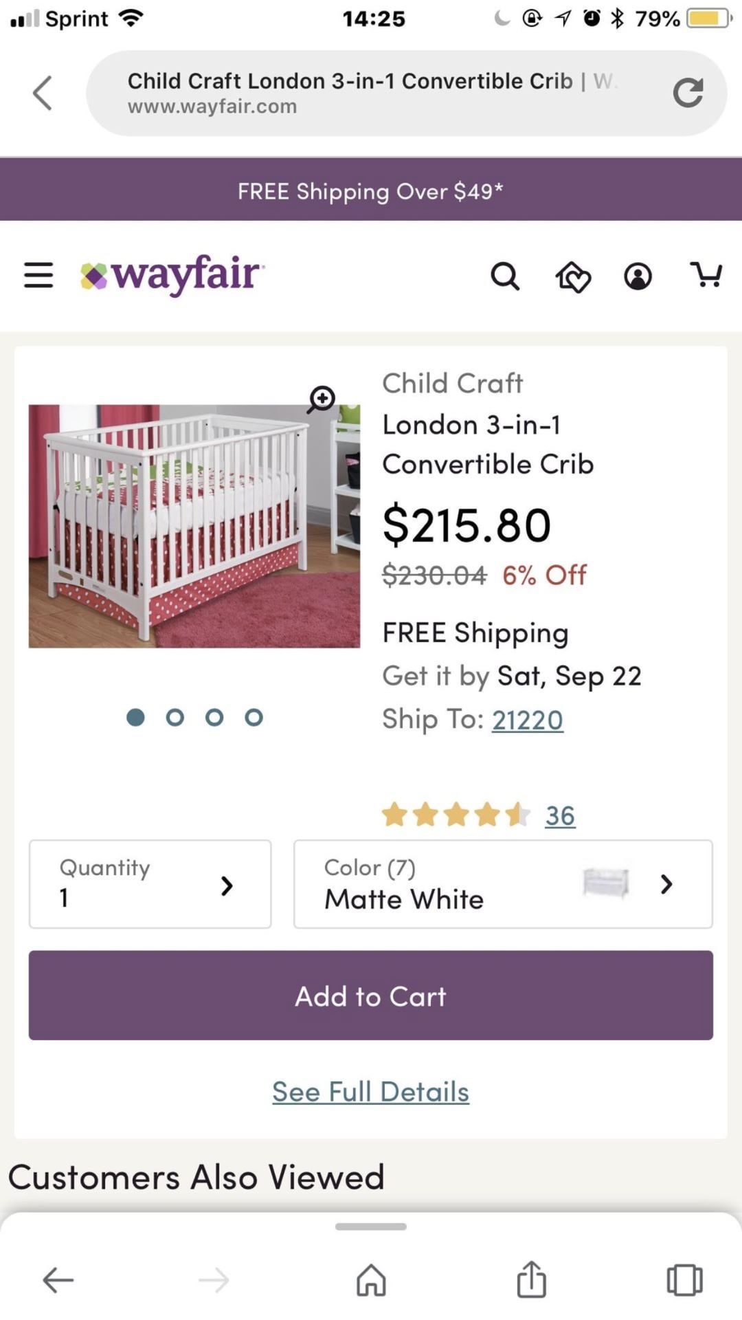 Child’s craft baby crib
