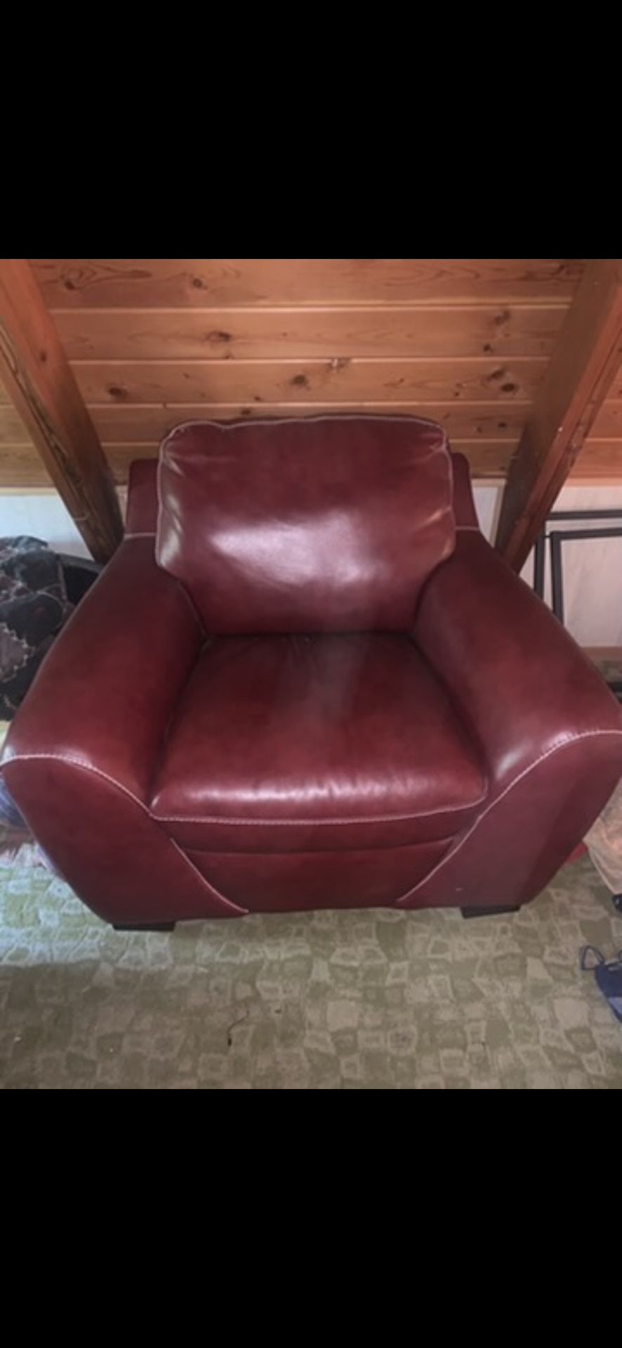 Thick Leather Club Chair