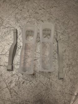 2X Wii Silicone Case Cover with Wrist Strap for Wii Remote Controller (White
