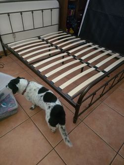 Queen bed frame with slats