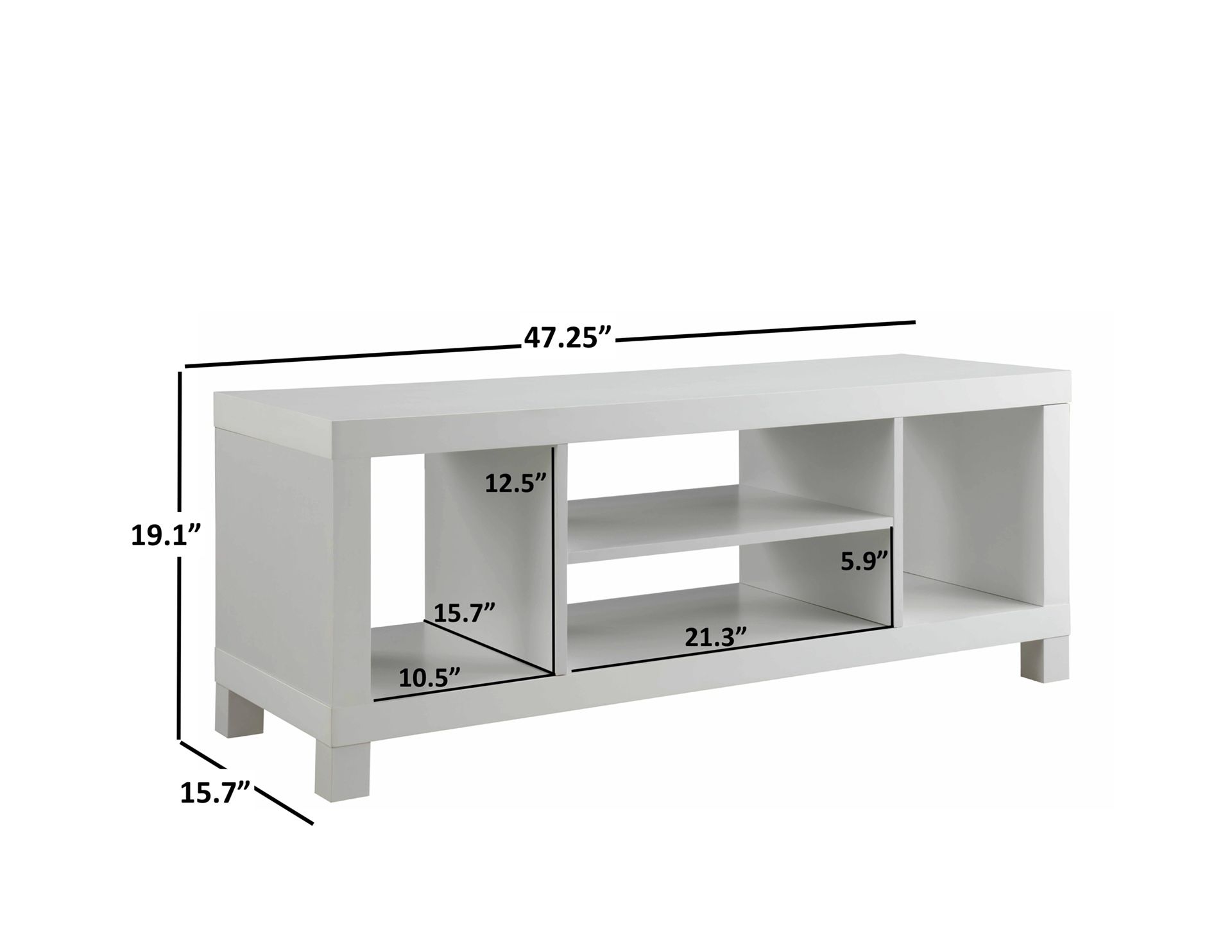 Mainstays TV Stand for TVs up to 42", White White - 47.24" x 15.75" x 19.09"