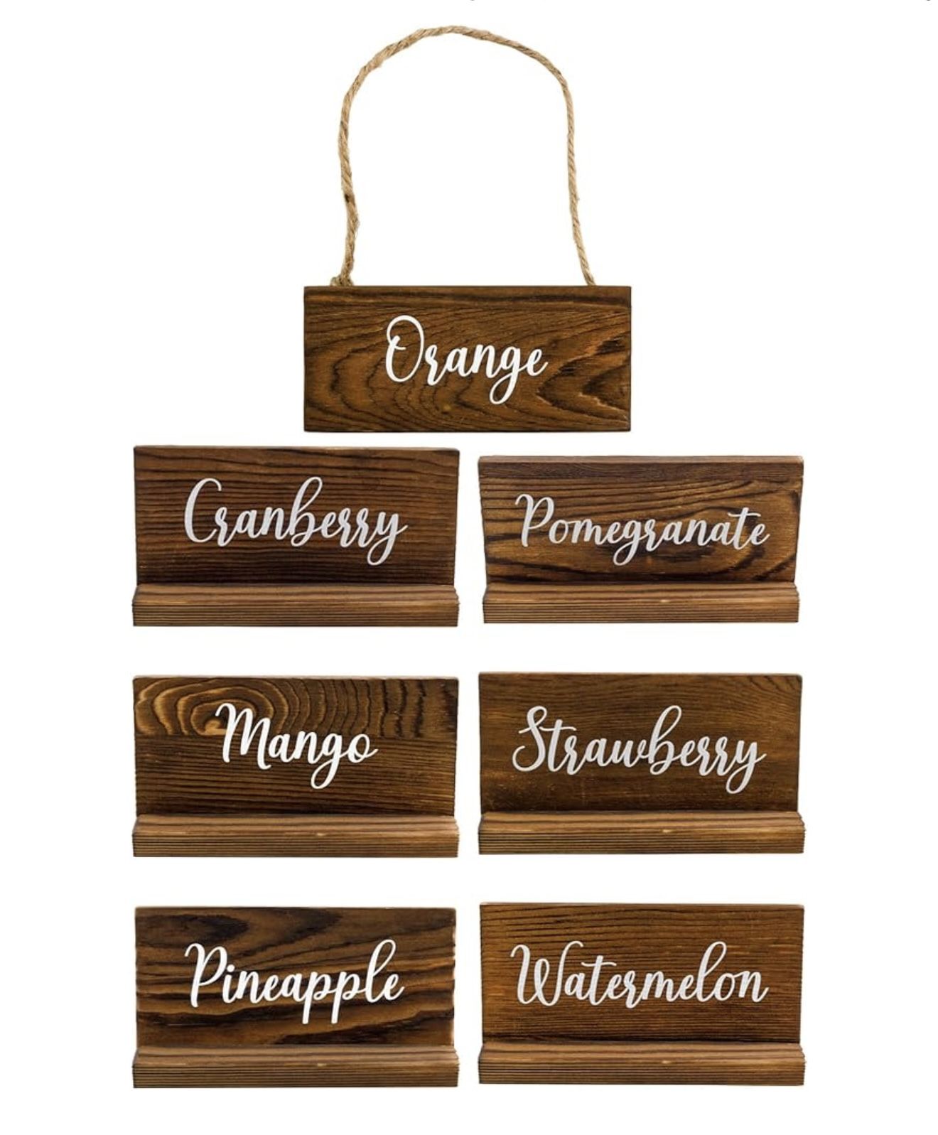 Rustic Wood Beverage Signs (7-Flavor Mimosa Set)