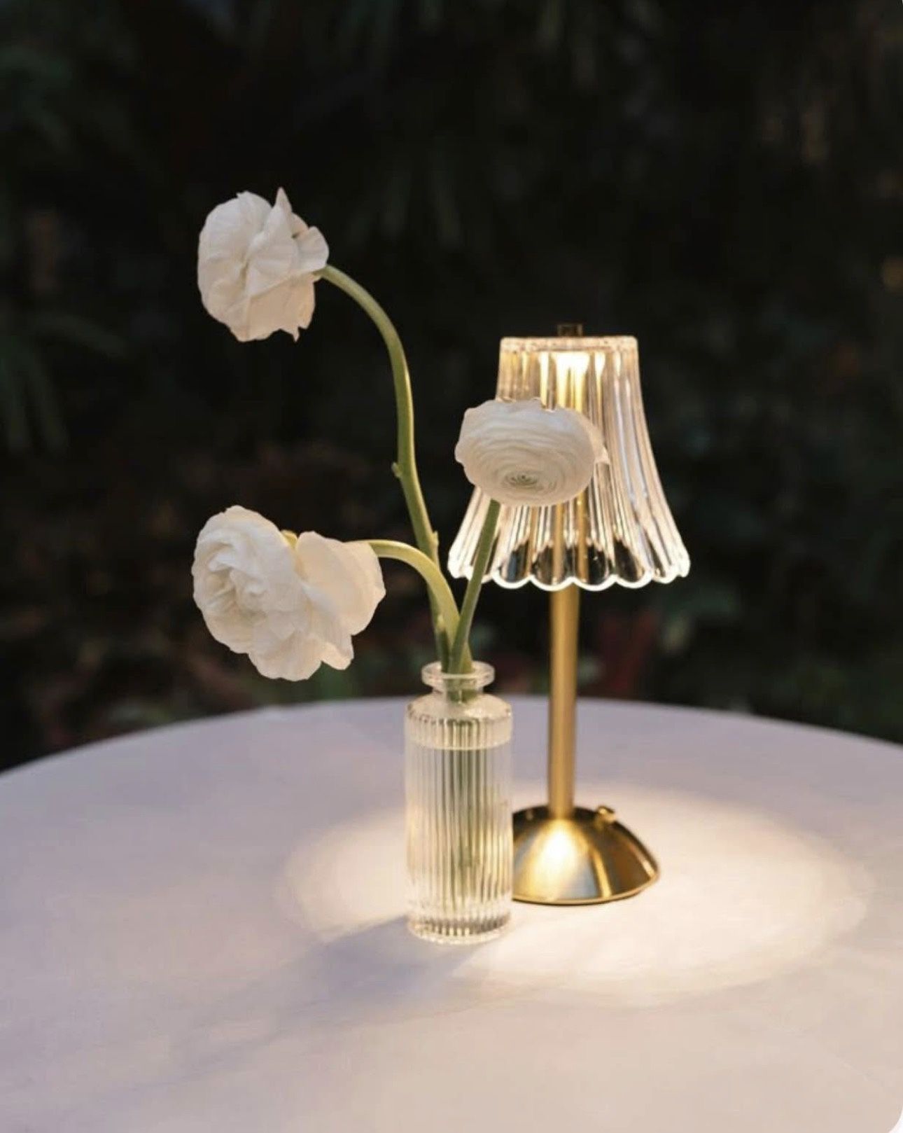 20 Cordless LED Gold Table Lamps (scalloped)