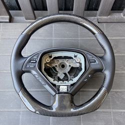 Infiniti G37 Carbon Fiber Flat Bottom Steering Wheel 