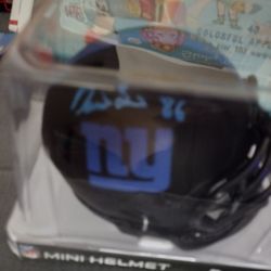 Autograph New York Giants Darius Slayton Riddell Mini Football Helmet.With C.O.A.