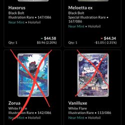 Pokemon Black Bolt White Flare IRs 