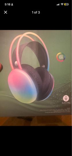 Bluetooth multicolor light headphones