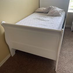 White Twin Bed With Box 