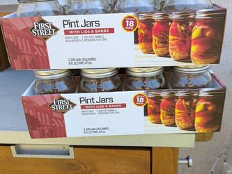 24 Pint Mason Canning Jars w/ Lids & Bands - 2 Cases