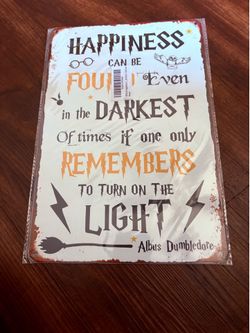 Happiness tin sign