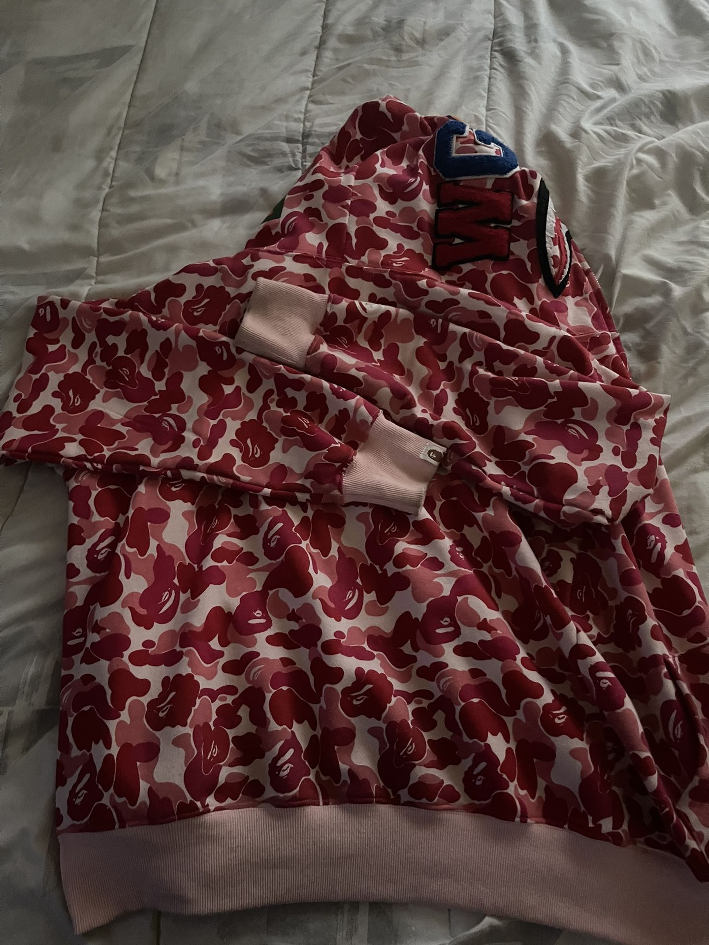 pink bape hoodie