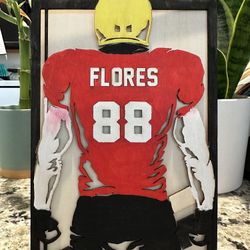 Custom Football Player Sign, Personalized Last Name Player Sign for High School Senior, Football Coach Gift