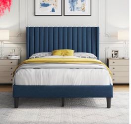 Full size blue velvet  bed frame