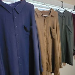 4 - Long Sleeve Button Down Microfiber Shirts Size 6xb