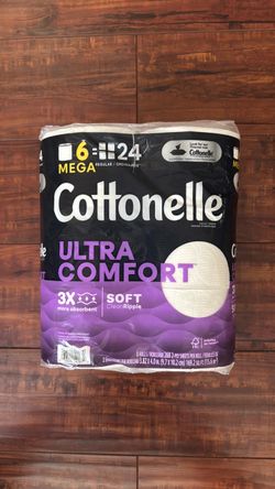 Cottonelle ULTRA COMFORT; 3X More Absorbent, SOFT Ripple Toilet Paper: 6 MEGA Rolls = 24 Regular Rolls