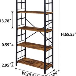 Shelves, 5-Tier Vintage Bookcase and Bookshelves