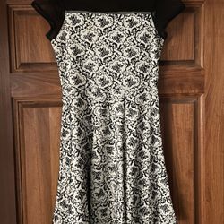 Detailed Black And White Dress