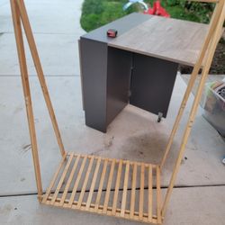 Bamboo Toddler Kid Clothes Rack - Folds Up